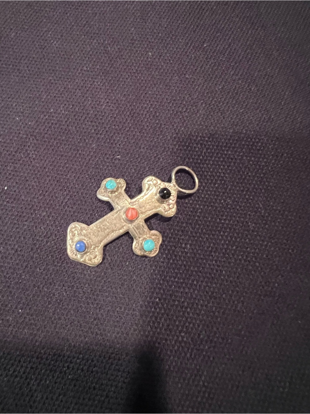 Vintage sterling Silver with stones pendant.